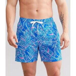 Chubbies "The Cruise It Or Lose It" Classic Swim Trunks Mens XXL Blue Pink Leaf
